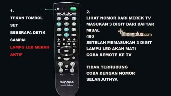 cara atur ulang remote tv