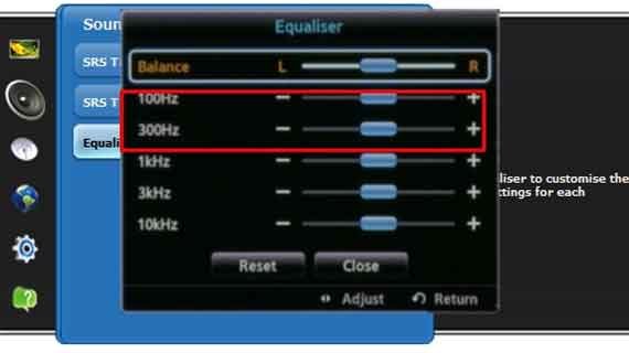 tv dengan pengaturan equalizer manual