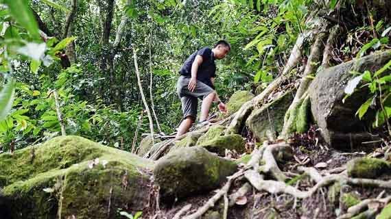 jalur trekking ke air terjun maung