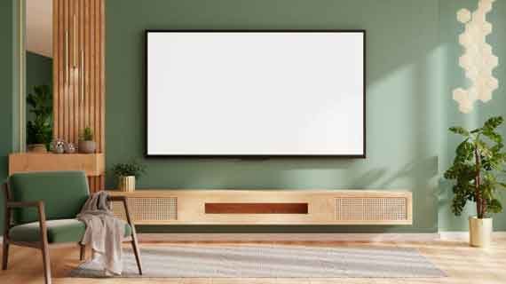 tv LED dengan bezel kayu
