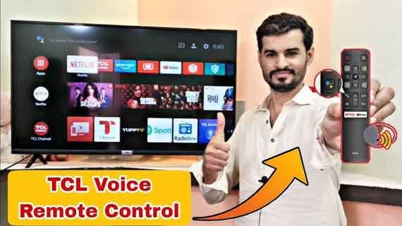 tv LED dengan remote voice control
